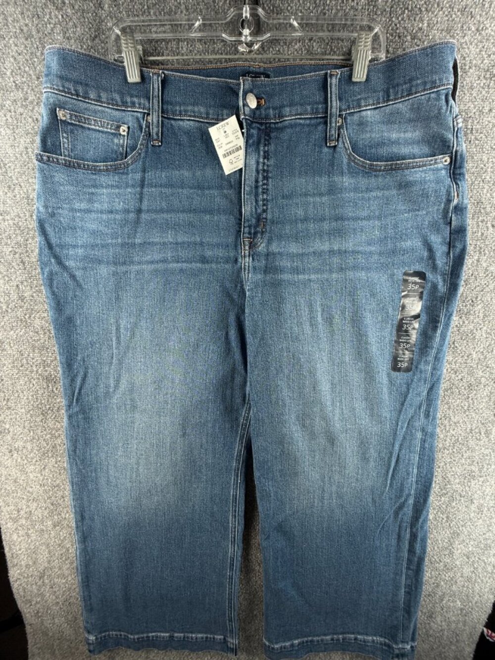 NWT J. Crew 35P Petite Jeans Blue Denim Classic Wide Leg Stretch ACTL 40x27